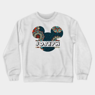 Joseph Name With Seamless Pattern Crewneck Sweatshirt